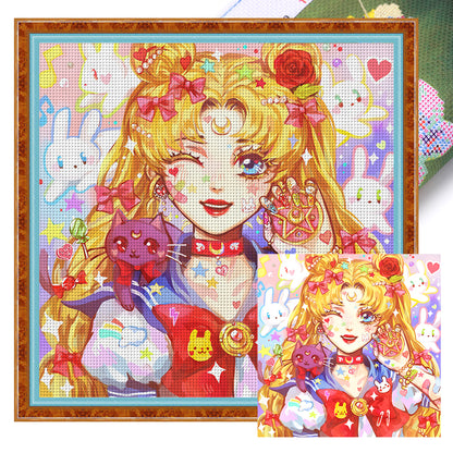 Sailor Moon Shui Bingyue - 11CT Stamped Cross Stitch 50*50CM