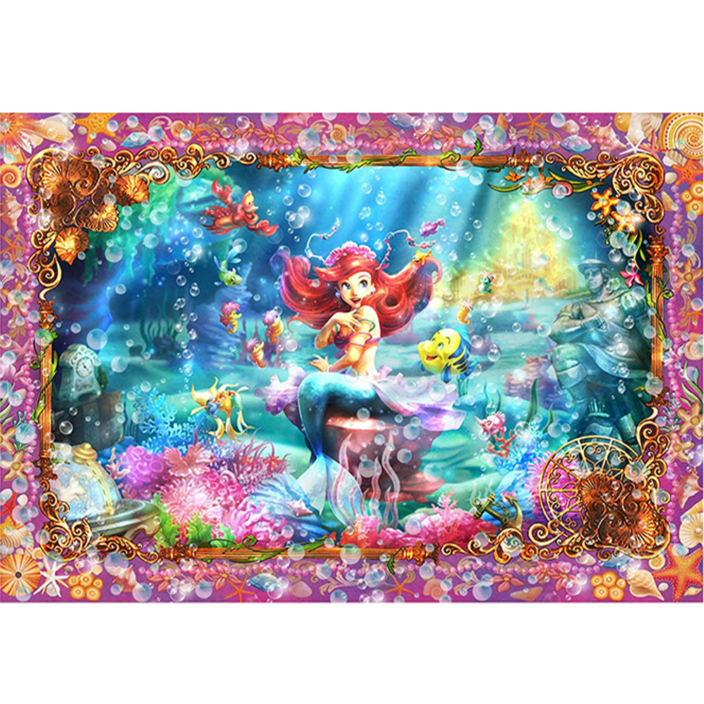 Mermaid Princess Ariel - 11CT Stamped Cross Stitch 80*60CM