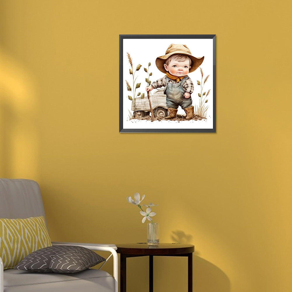 Cowboy Kid - Full Round Drill Diamond Painting 30*30CM
