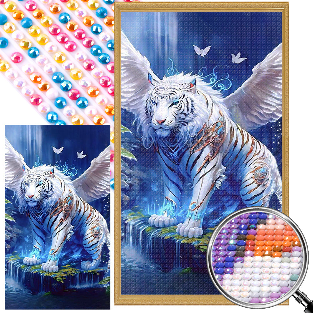 Angel Tiger - Full AB Round Drill Diamond Painting 40*70CM