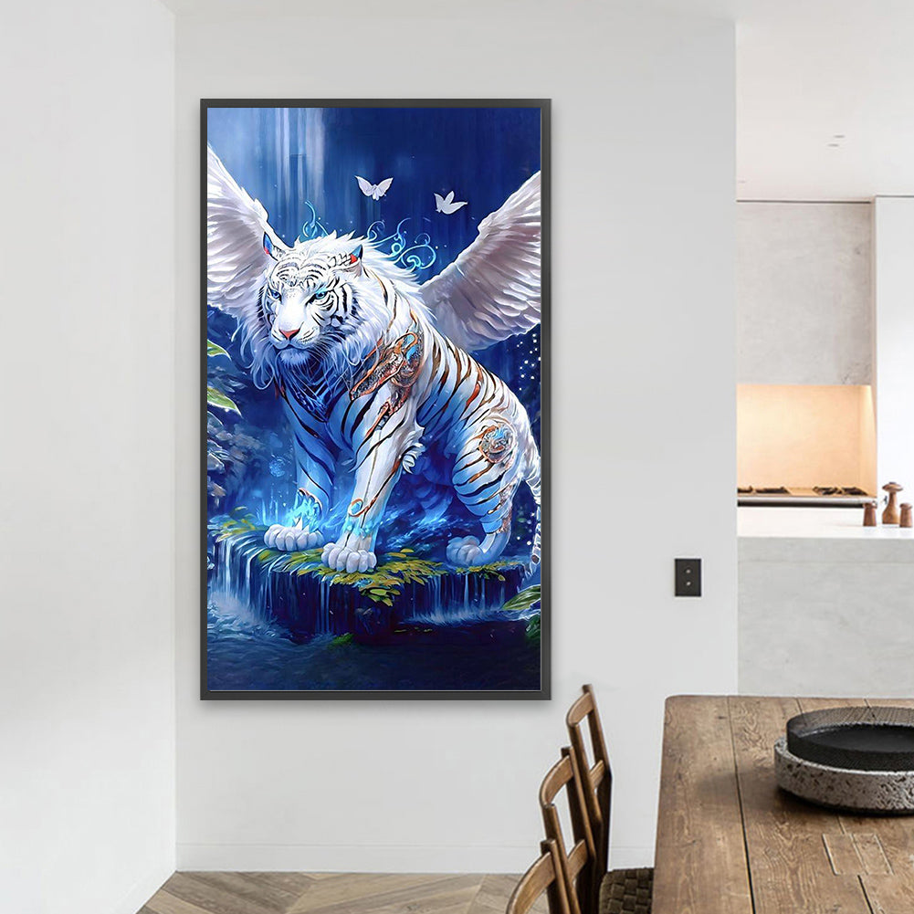 Angel Tiger - Full AB Round Drill Diamond Painting 40*70CM