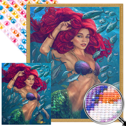 Ariel Mermaid Princess - Full AB Round Drill Diamond Painting 40*50CM