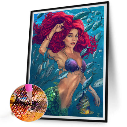 Ariel Mermaid Princess - Full AB Round Drill Diamond Painting 40*50CM