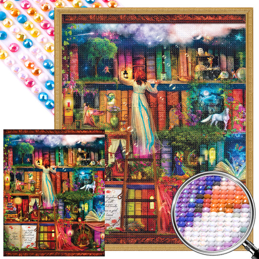 Mystery Bookstore - Full AB Round Drill Diamond Painting 40*50CM