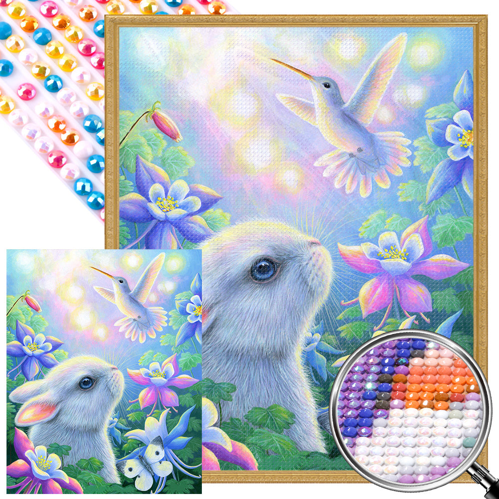 Garden Butterfly Rabbit Bird - Full AB Round Drill Diamond Painting 40*50CM