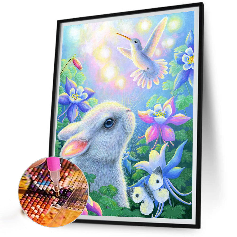 Garden Butterfly Rabbit Bird - Full AB Round Drill Diamond Painting 40*50CM