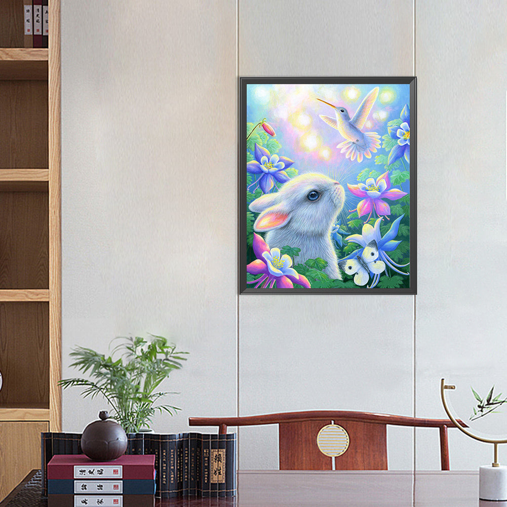 Garden Butterfly Rabbit Bird - Full AB Round Drill Diamond Painting 40*50CM