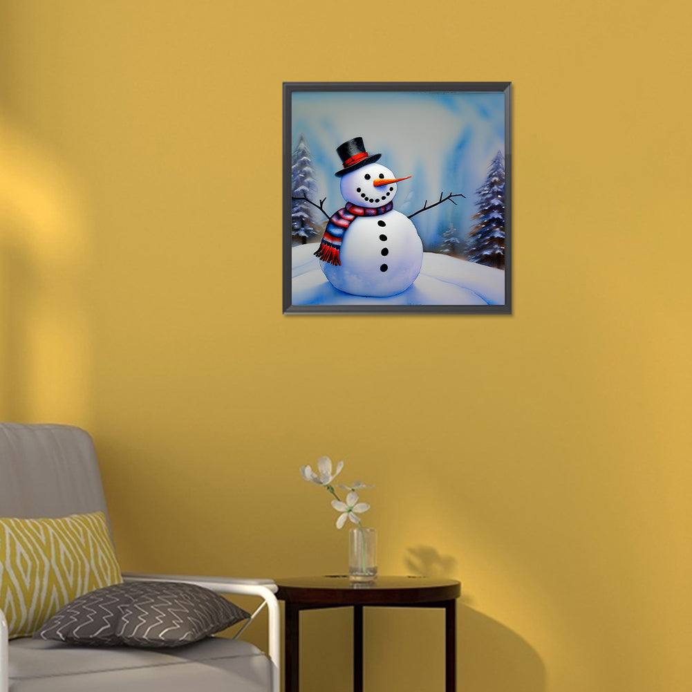 Snowman - Full Round Drill Diamond Painting 30*30CM