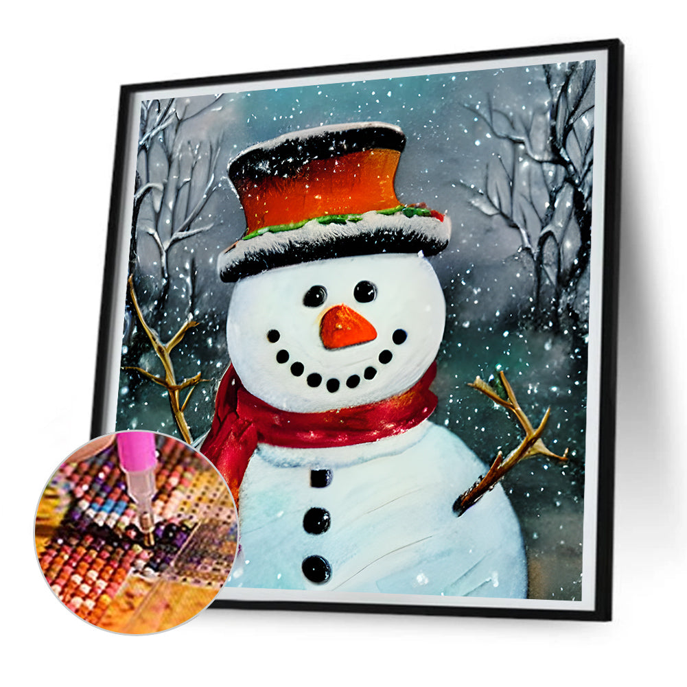 Snowman - Full Round Drill Diamond Painting 30*30CM