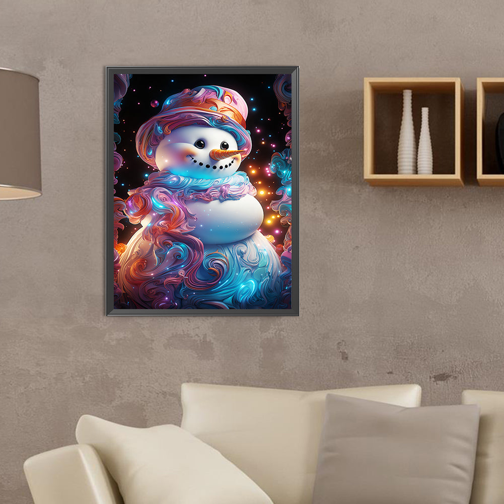 Winter Snowman - Full Round Drill Diamond Painting 30*40CM