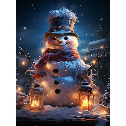 Winter Snowman - Full Round Drill Diamond Painting 30*40CM