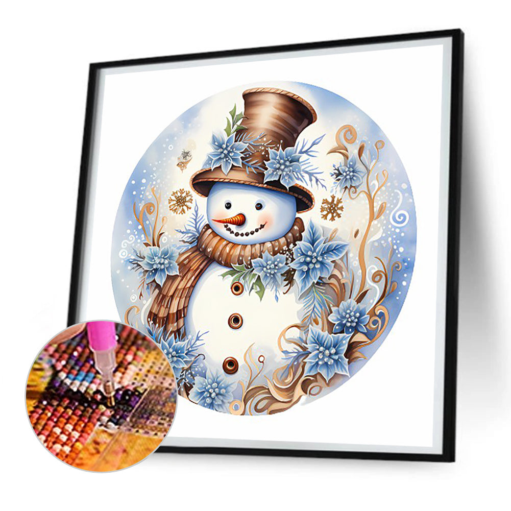 Winter Snowman - Full Round Drill Diamond Painting 30*30CM