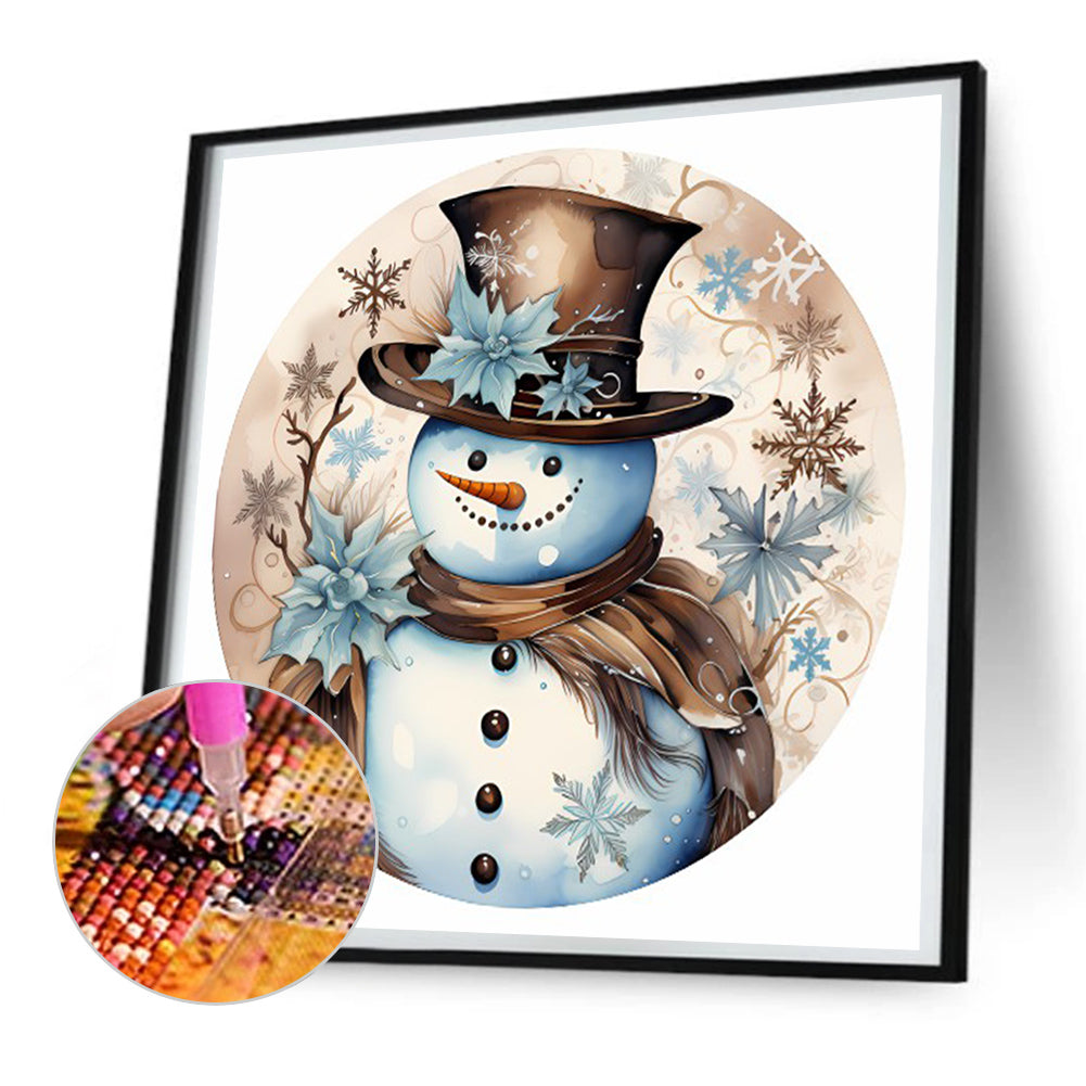 Winter Snowman - Full Round Drill Diamond Painting 30*30CM