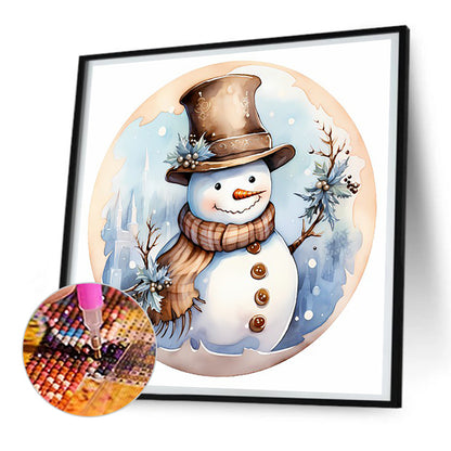 Winter Snowman - Full Round Drill Diamond Painting 30*30CM