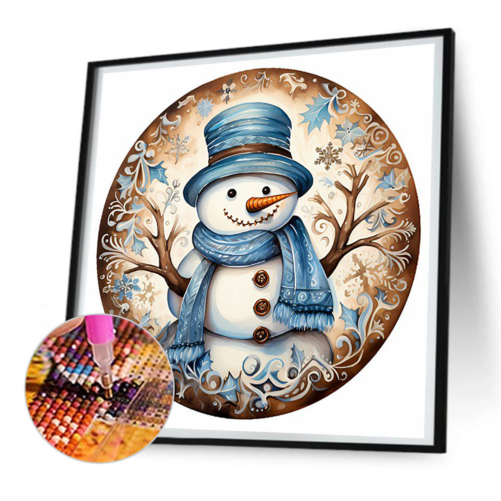 Winter Snowman - Full Round Drill Diamond Painting 30*30CM