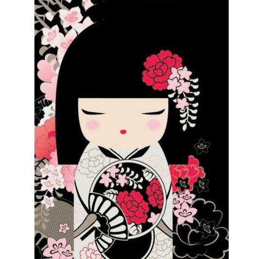 Japanese Chihuahua Black Bottom - Full Round Drill Diamond Painting 30*40CM