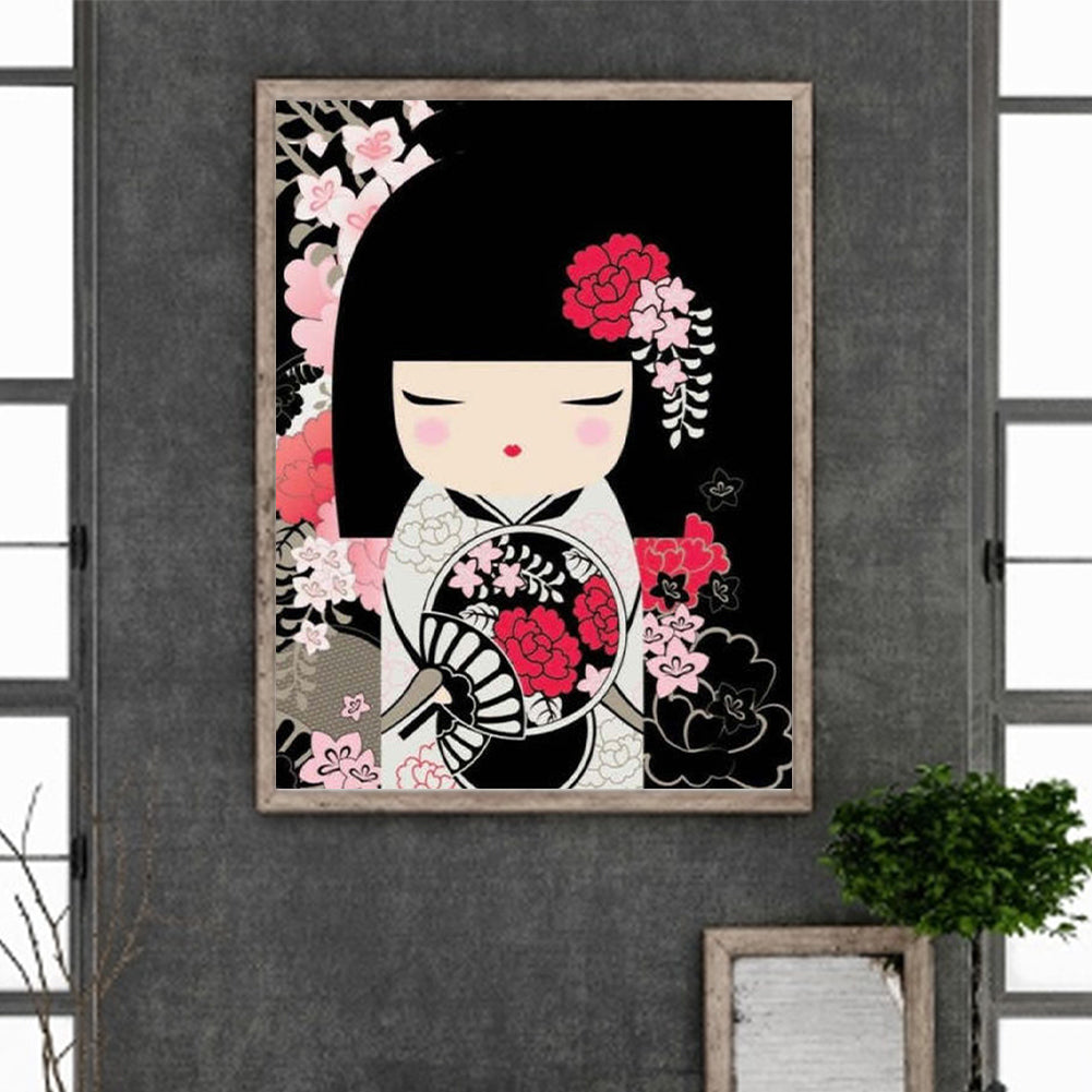 Japanese Chihuahua Black Bottom - Full Round Drill Diamond Painting 30*40CM