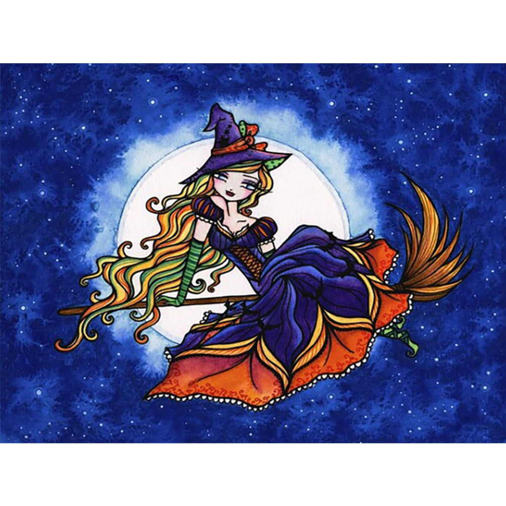 Magic Carpet Witch - Full Round Drill Diamond Painting 40*30CM