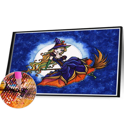 Magic Carpet Witch - Full Round Drill Diamond Painting 40*30CM