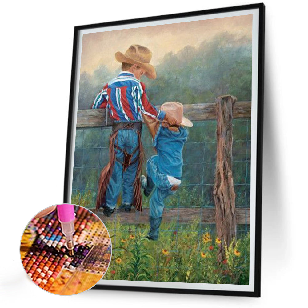 Cowboy Kid - Full Round Drill Diamond Painting 30*40CM