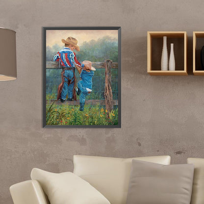 Cowboy Kid - Full Round Drill Diamond Painting 30*40CM