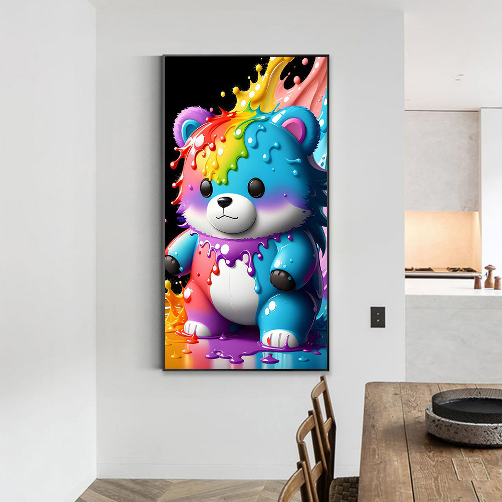 Colorful Water Drop Bear - Full Round Drill Diamond Painting 40*70CM