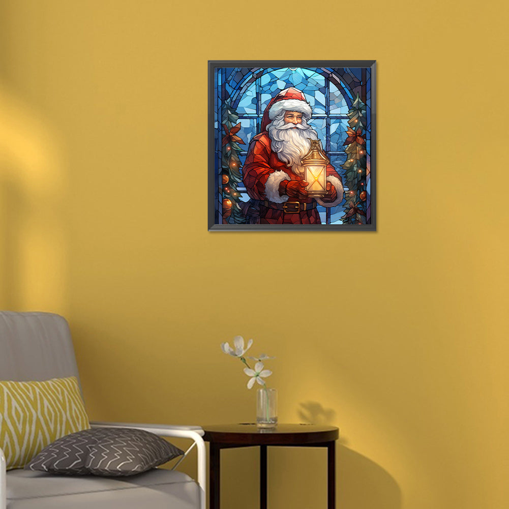 Christmas Atmosphere Glass Painting - Full Round Drill Diamond Painting 30*30CM