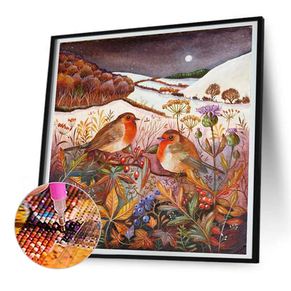 Night Hill Bird - Full Round Drill Diamond Painting 30*30CM