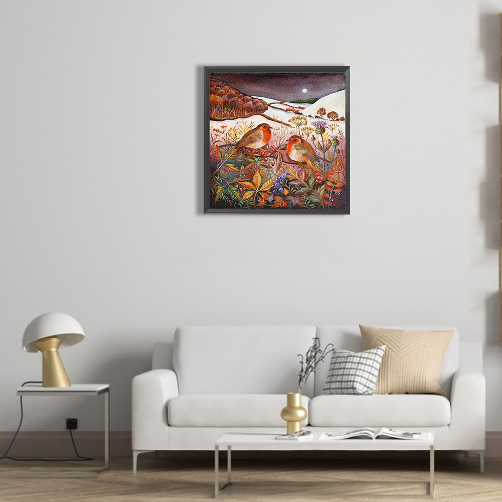 Night Hill Bird - Full Round Drill Diamond Painting 30*30CM