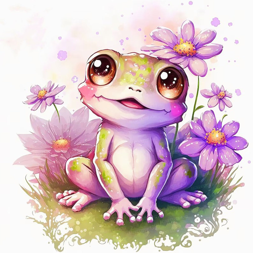 Flowers And Frogs - 18CT Stamped Cross Stitch 25*25CM