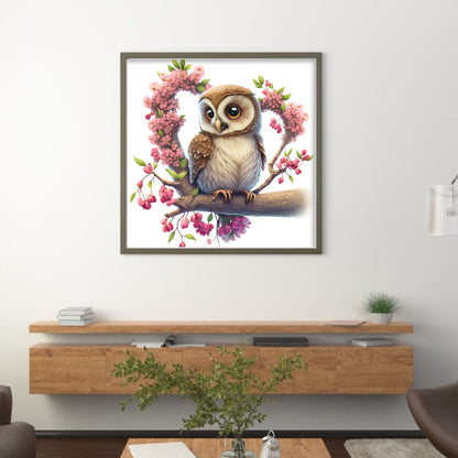 Owl On Tree Branch - 18CT Stamped Cross Stitch 25*25CM