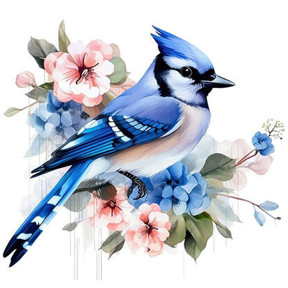 Flowers And Bluebirds - 18CT Stamped Cross Stitch 20*20CM