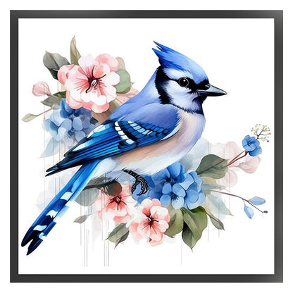 Flowers And Bluebirds - 18CT Stamped Cross Stitch 20*20CM