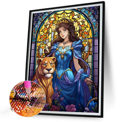 Lion And Princess - Full Square Drill Diamond Painting 40*50CM