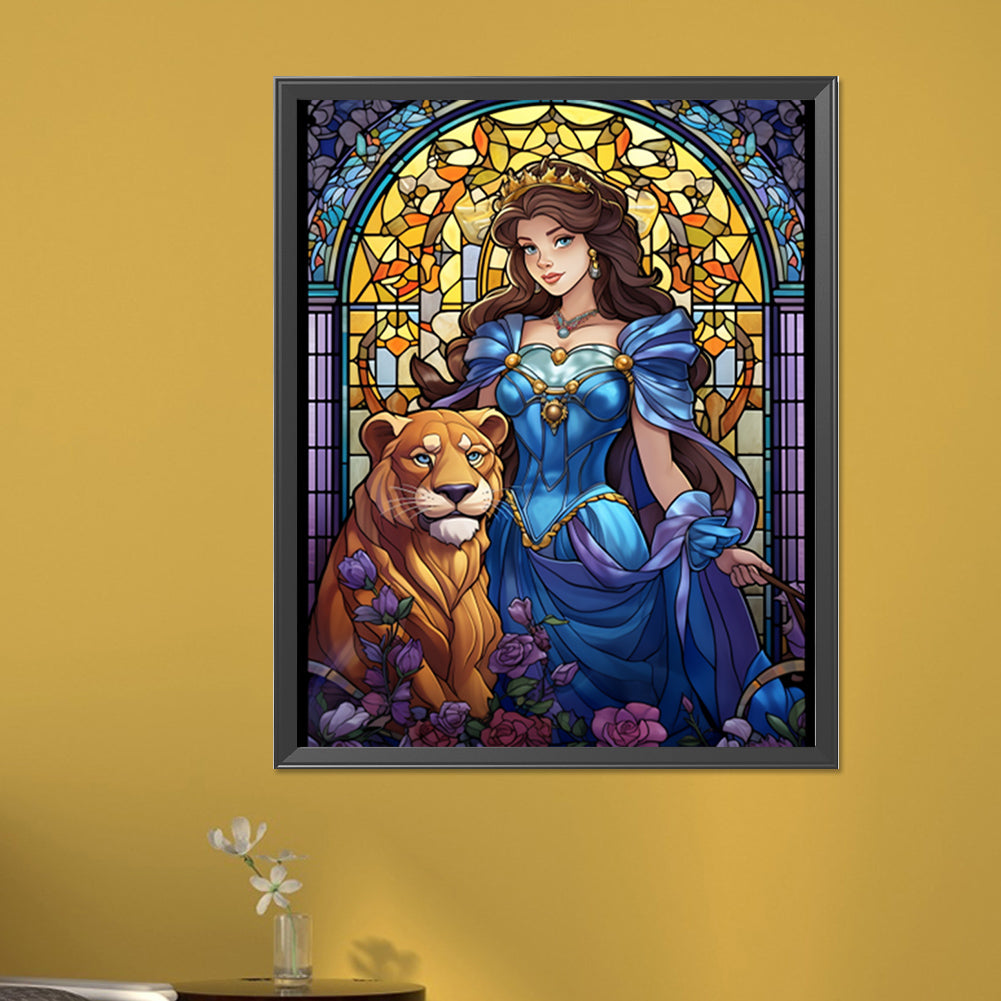 Lion And Princess - Full Square Drill Diamond Painting 40*50CM