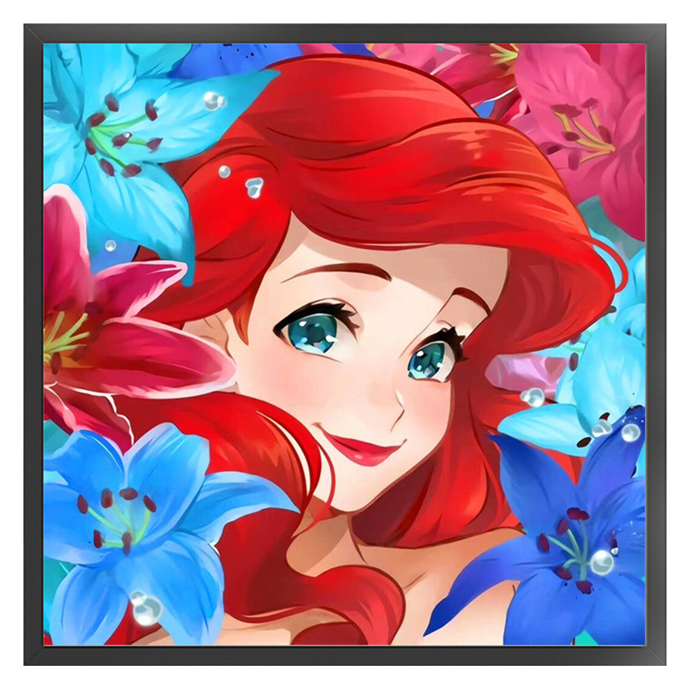 Disney-Mermaid Princess Ariel - 11CT Stamped Cross Stitch 50*50CM