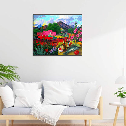 Outdoor Spring Scene - Full Round Drill Diamond Painting 60*50CM