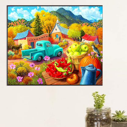 Outdoor Autumn Scene - Full Round Drill Diamond Painting 60*50CM