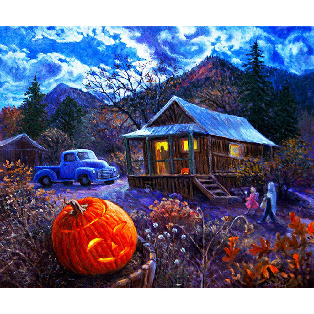 Outdoor Halloween Scene - Full Round Drill Diamond Painting 60*50CM