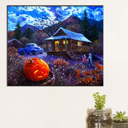 Outdoor Halloween Scene - Full Round Drill Diamond Painting 60*50CM