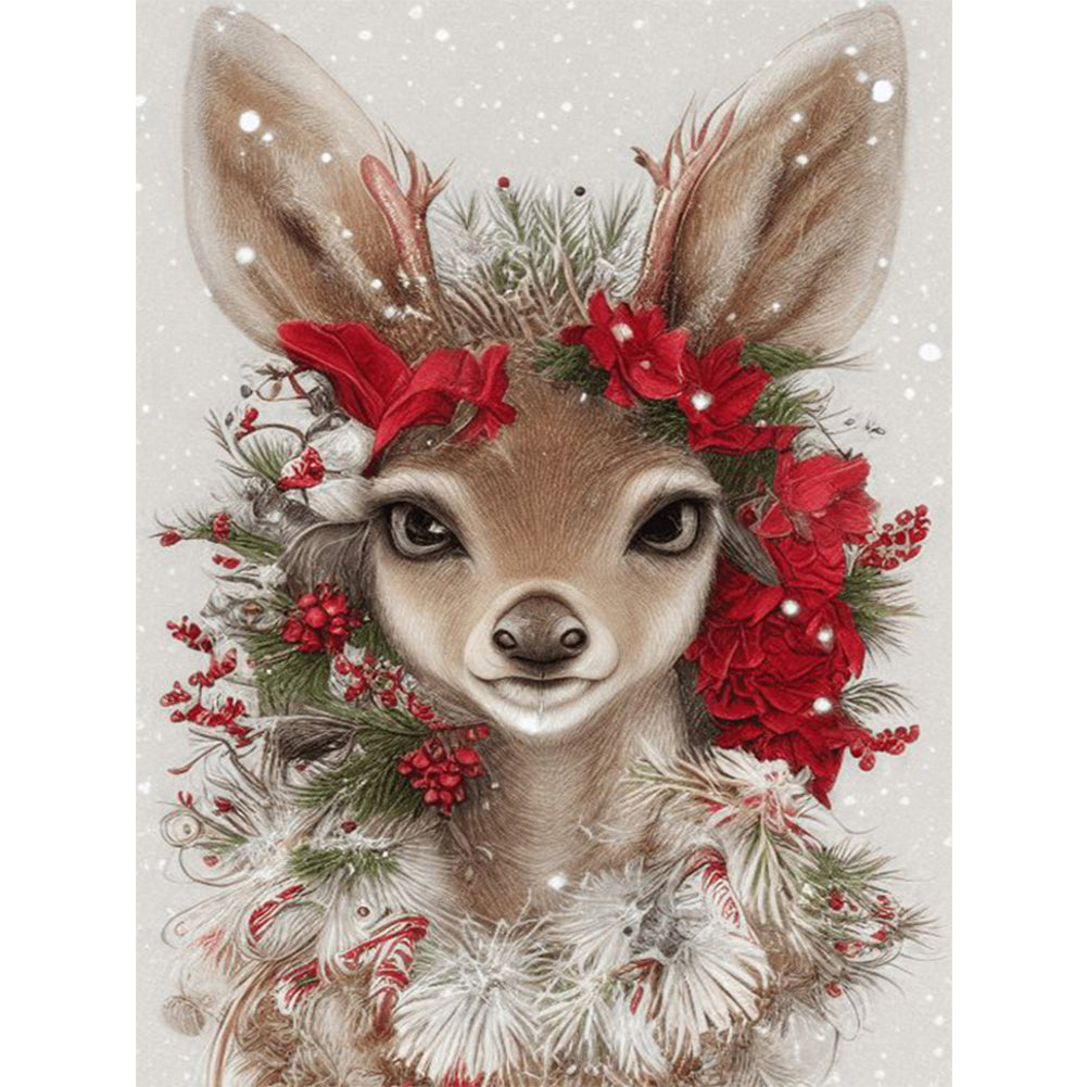 Christmas Deer - 11CT Stamped Cross Stitch 40*55CM