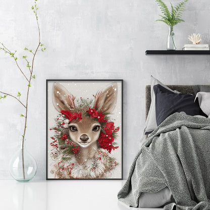 Christmas Deer - 11CT Stamped Cross Stitch 40*55CM