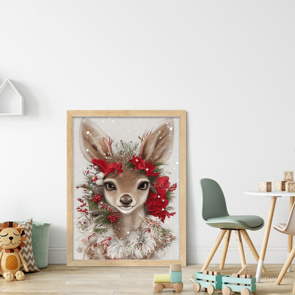 Christmas Deer - 11CT Stamped Cross Stitch 40*55CM