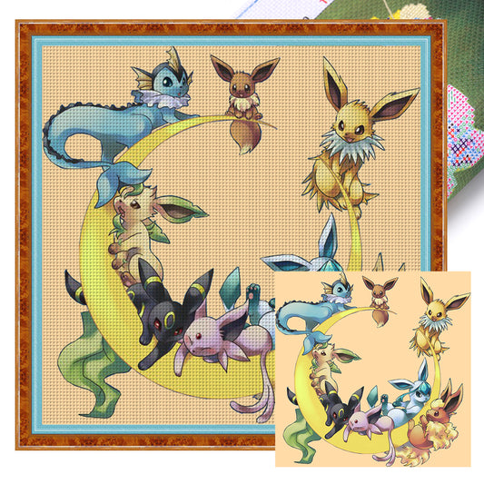 Pok¨¦mon Eevee'S Evolved Form - 11CT Stamped Cross Stitch 50*50CM