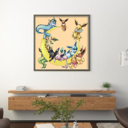 Pok¨¦mon Eevee'S Evolved Form - 11CT Stamped Cross Stitch 50*50CM