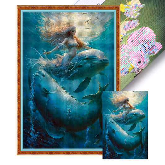 Mermaid - 11CT Stamped Cross Stitch 50*75CM