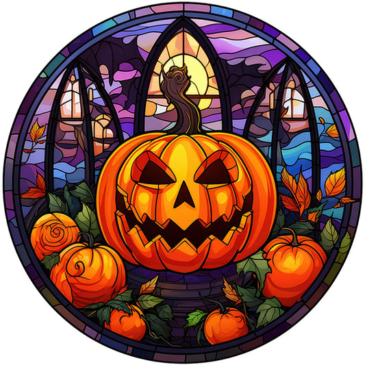 Glass Painting-Halloween Pumpkin - 11CT Counted Cross Stitch 40*40CM