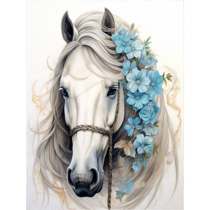 White Horse - Full Round Drill Diamond Painting 30*40CM