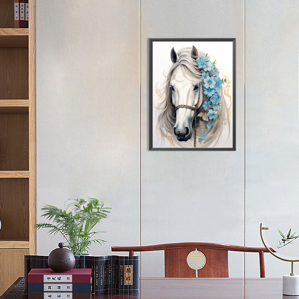 White Horse - Full Round Drill Diamond Painting 30*40CM