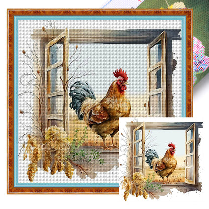 Manor Chicken Coop - 11CT Stamped Cross Stitch 50*50CM